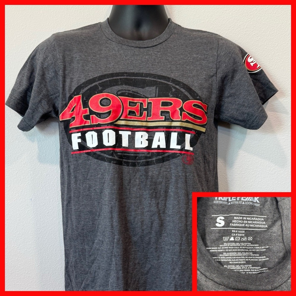 Mens San Francisco‎ 49ers Football Team Apparel T Shirt Small NFL Gray